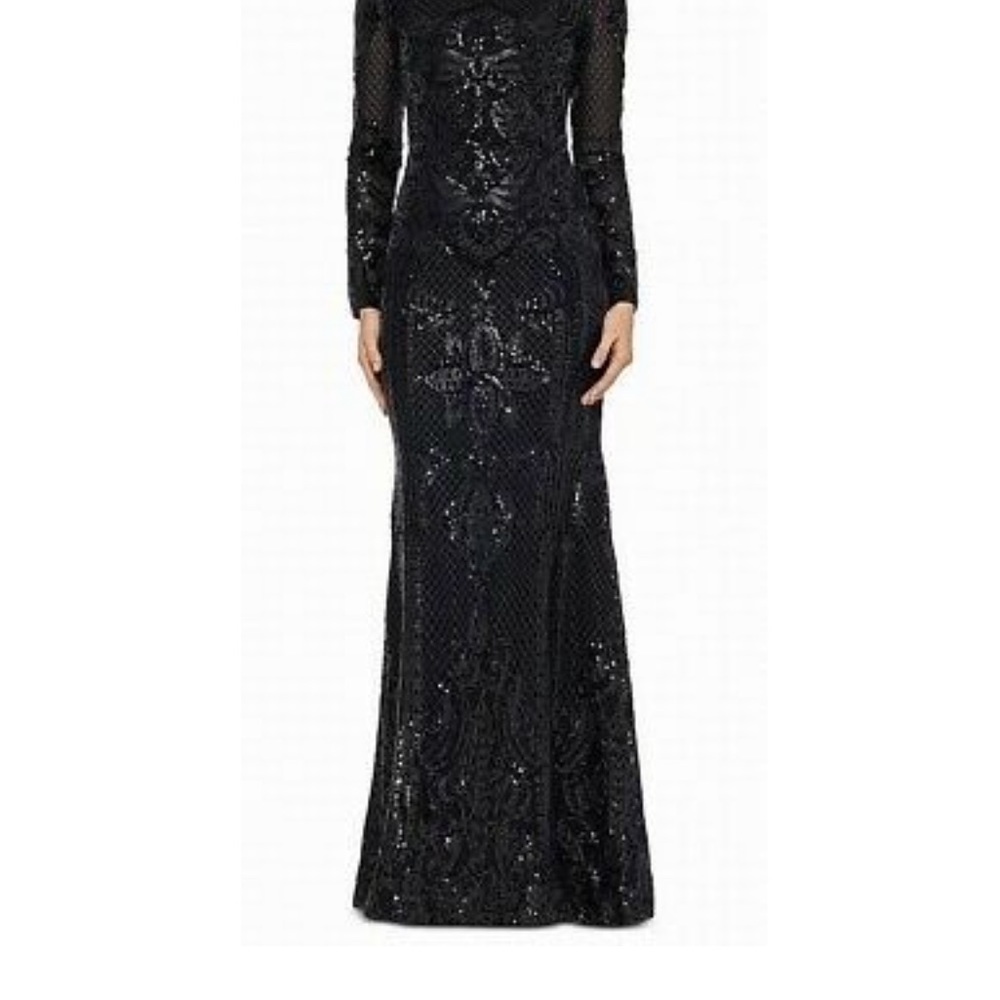 Betsy & Adam Women's Dress Black Size 8P Petite Sequined Ball Gown